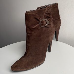 Chocolate brown suede booties size 8
